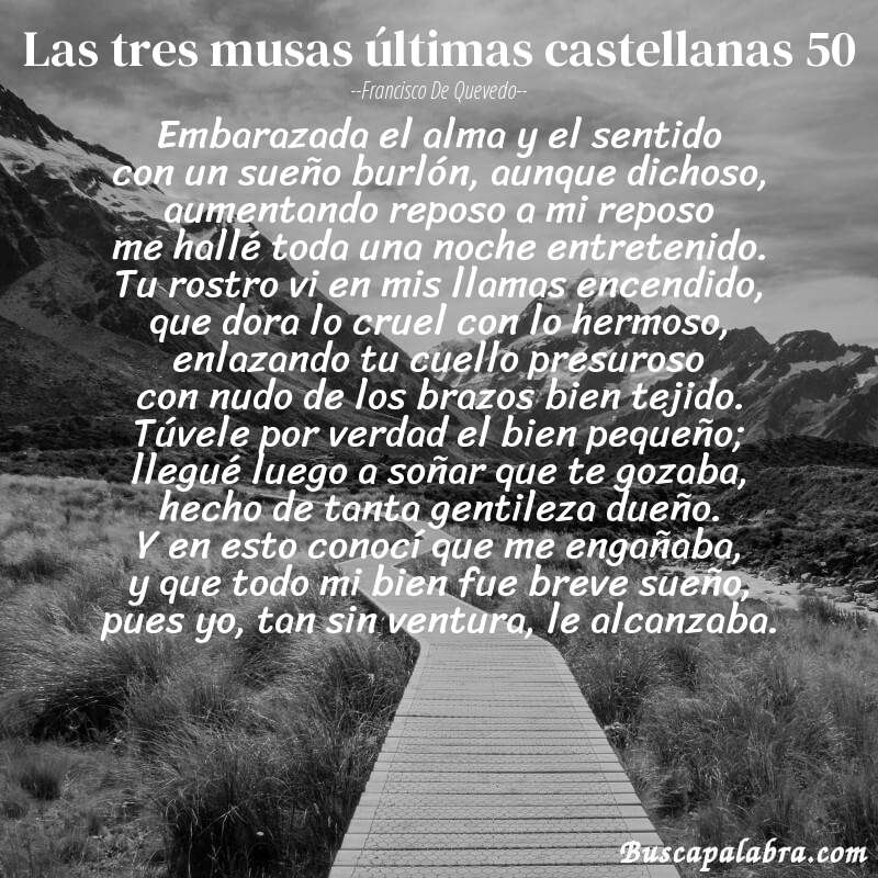 Poema las tres musas últimas castellanas 50 de Francisco de Quevedo con fondo de paisaje