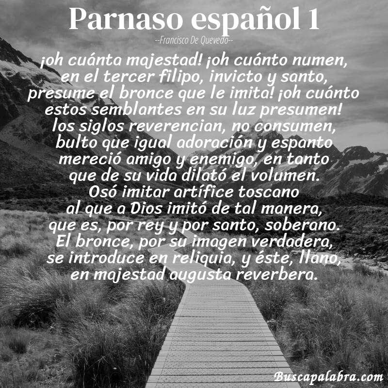 Poema parnaso español 1 de Francisco de Quevedo con fondo de paisaje
