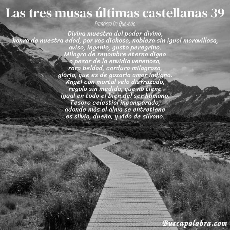 Poema las tres musas últimas castellanas 39 de Francisco de Quevedo con fondo de paisaje