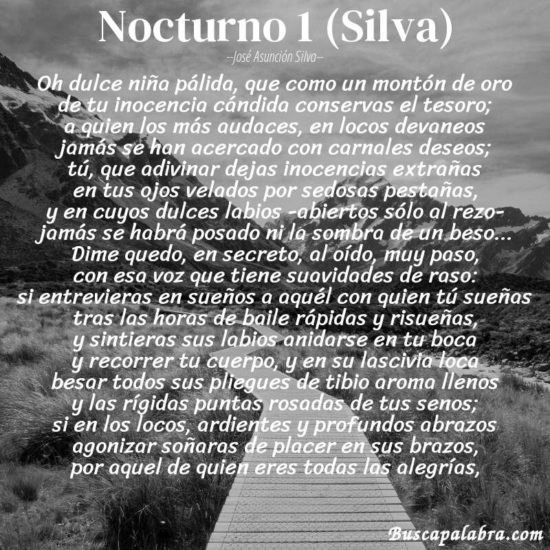 Poema Nocturno 1 (Silva) de José Asunción Silva con fondo de paisaje