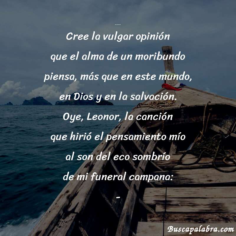 Poema Lo que se piensa al morir de Ramón de Campoamor con fondo de barca
