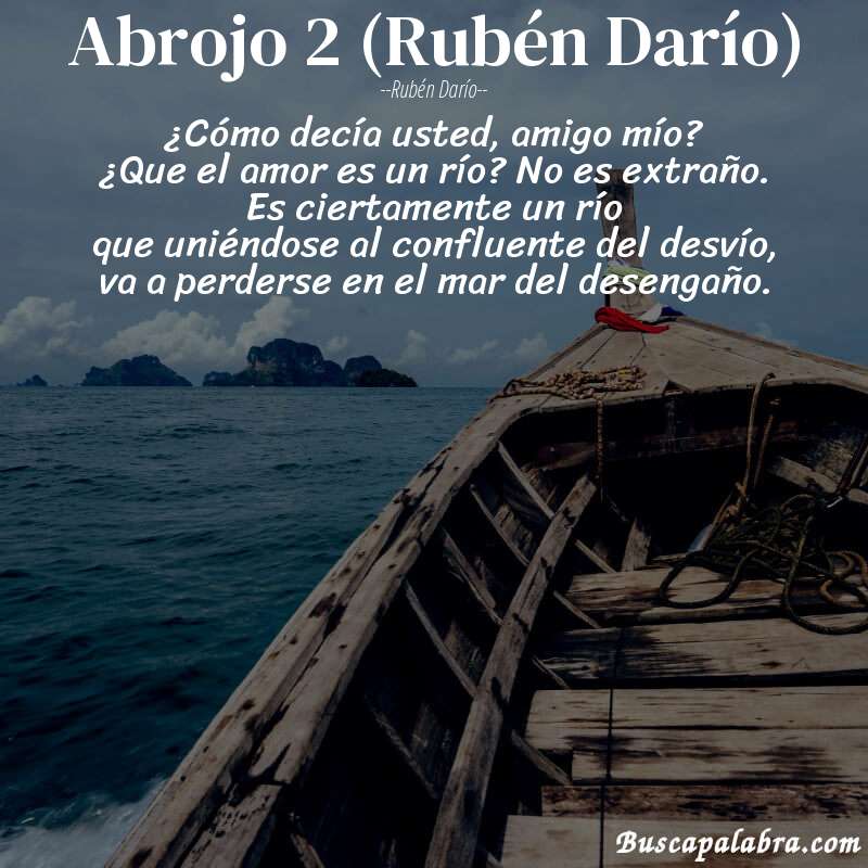 Poema Abrojo 2 (Rubén Darío) de Rubén Darío con fondo de barca