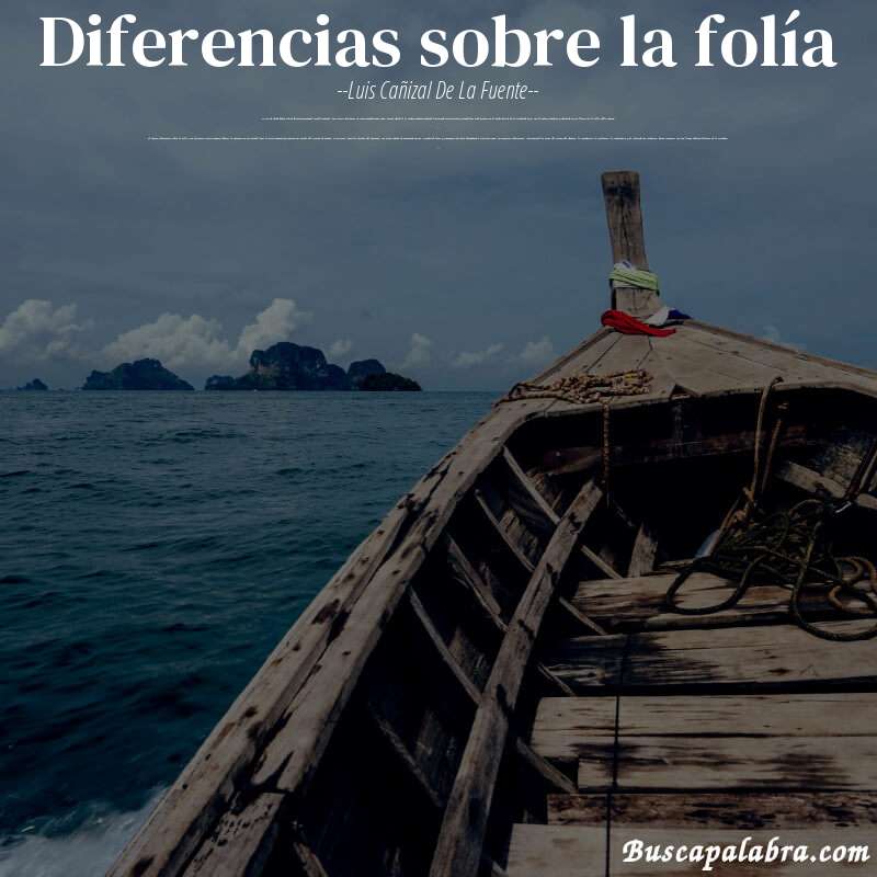 Poema diferencias sobre la folía de Luis Cañizal de la Fuente con fondo de barca