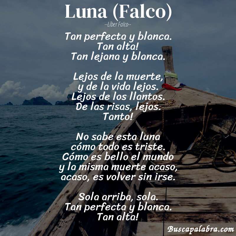 Poema Luna (Falco) de Líber Falco con fondo de barca