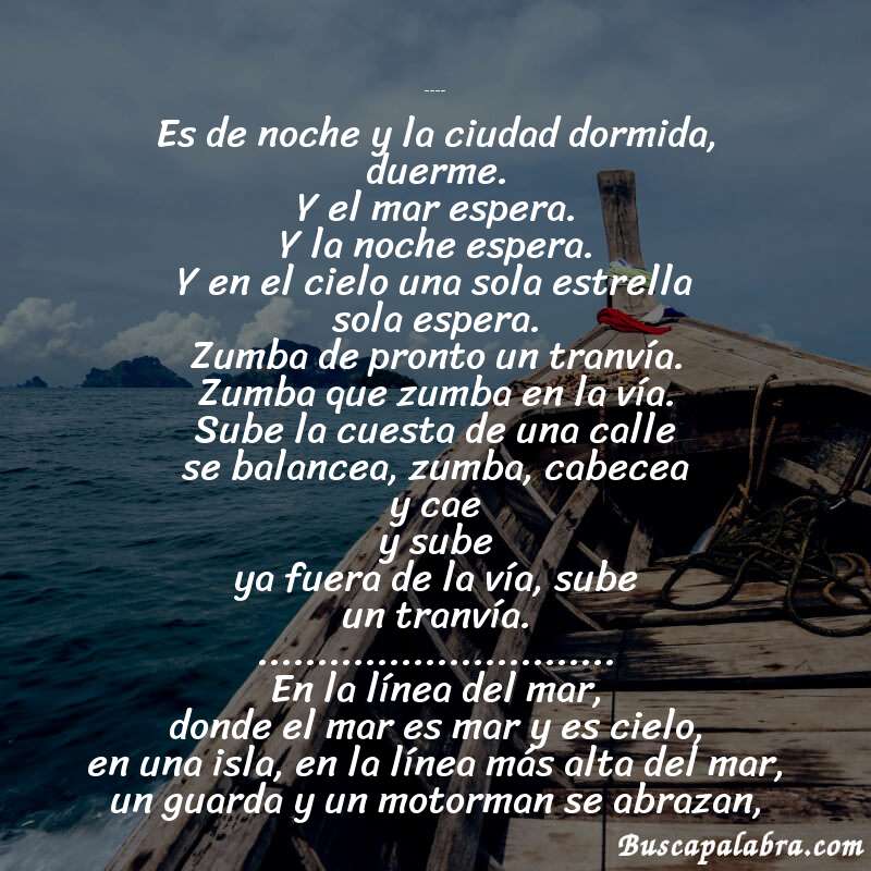 Poema Parábola (Líber Falco) de Líber Falco con fondo de barca