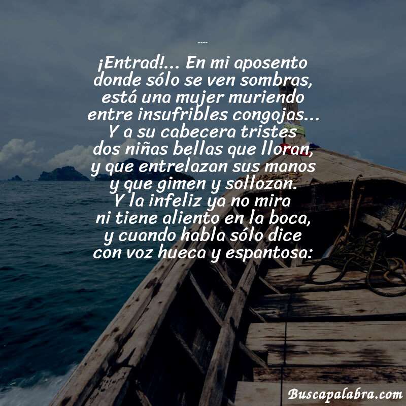 Poema Una limosna (Manuel Acuña) de Manuel Acuña con fondo de barca