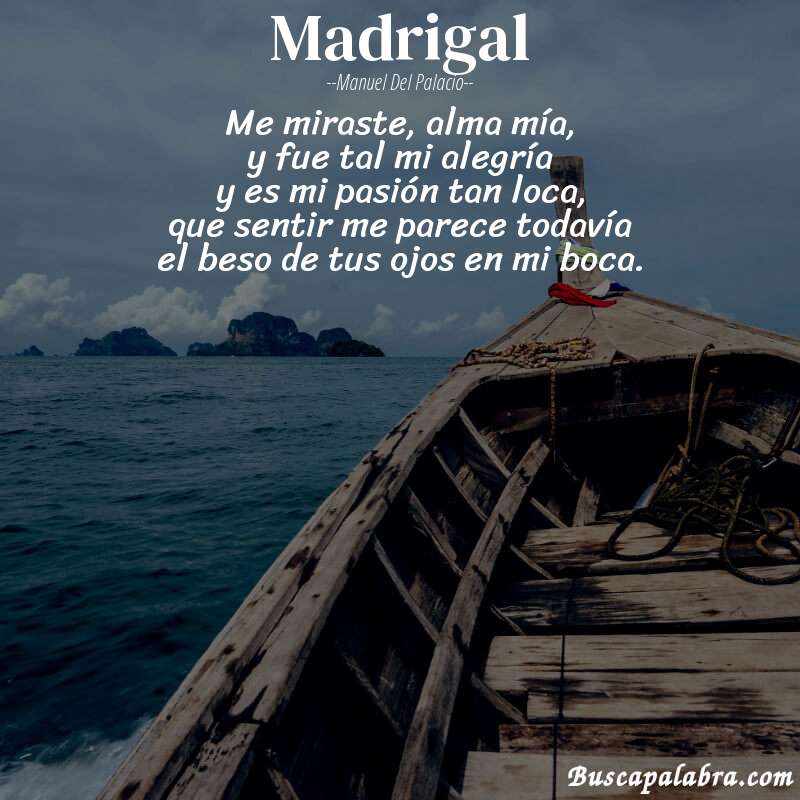 Poema Madrigal de Manuel del Palacio con fondo de barca