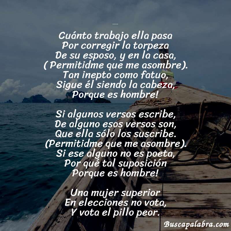 Poema Nacer hombre de Adela Zamudio con fondo de barca