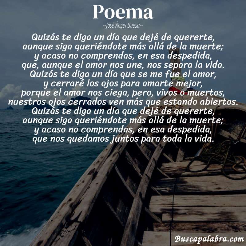 Poema poema de José Ángel Buesa con fondo de barca