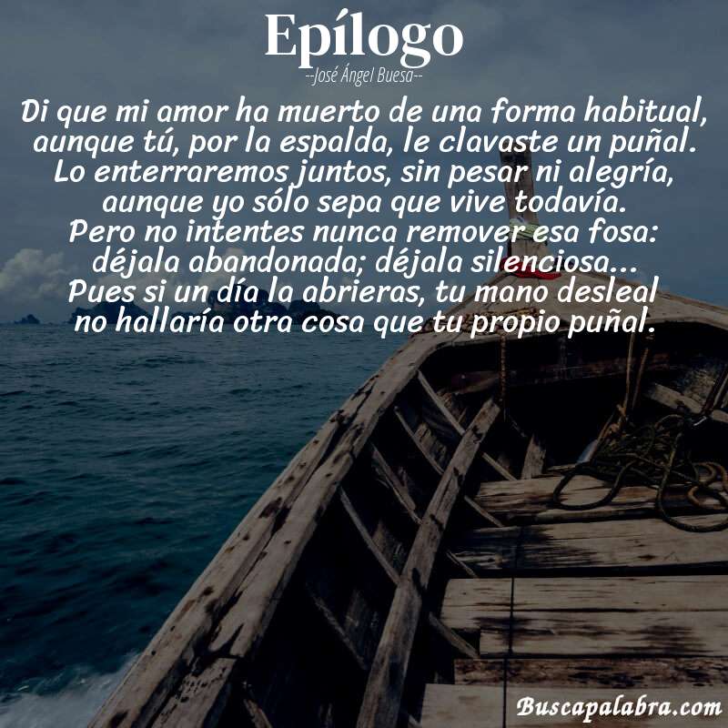 Poema epílogo de José Ángel Buesa con fondo de barca