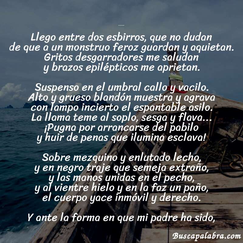 Poema Duelo de Salvador Díaz Mirón con fondo de barca
