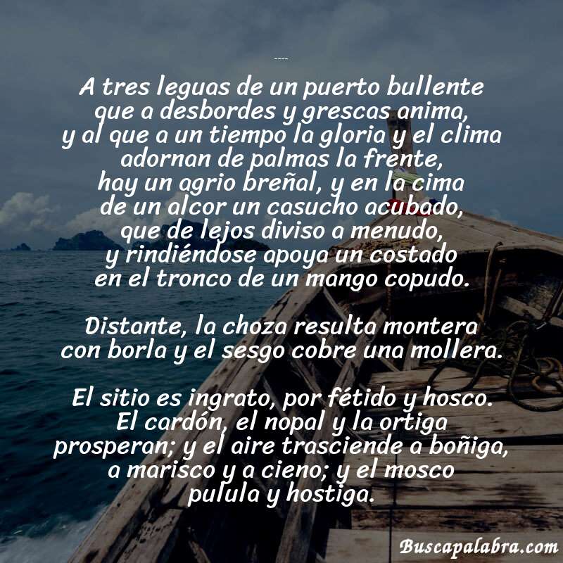 Poema Idilio (Salvador Díaz Mirón) de Salvador Díaz Mirón con fondo de barca