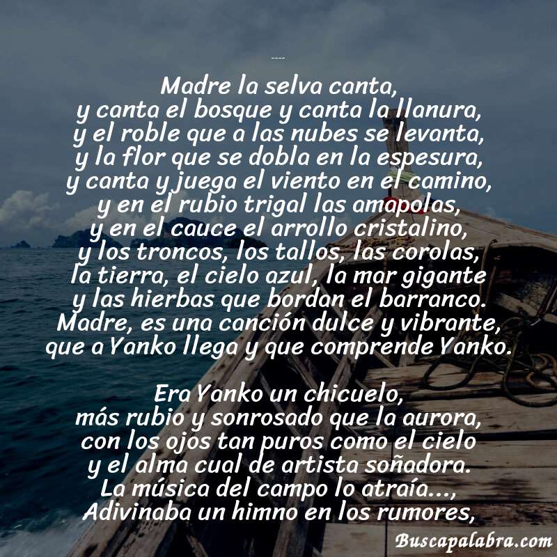 Poema El violín de Yanko de Marcos Rafael Blanco Belmonte con fondo de barca