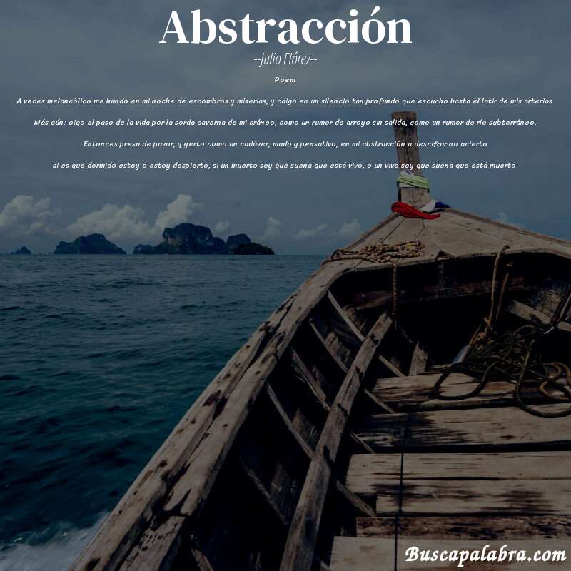 Poema Abstracción de Julio Flórez con fondo de barca