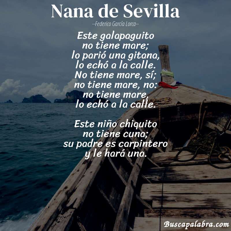 Poema Nana de Sevilla de Federico García Lorca con fondo de barca