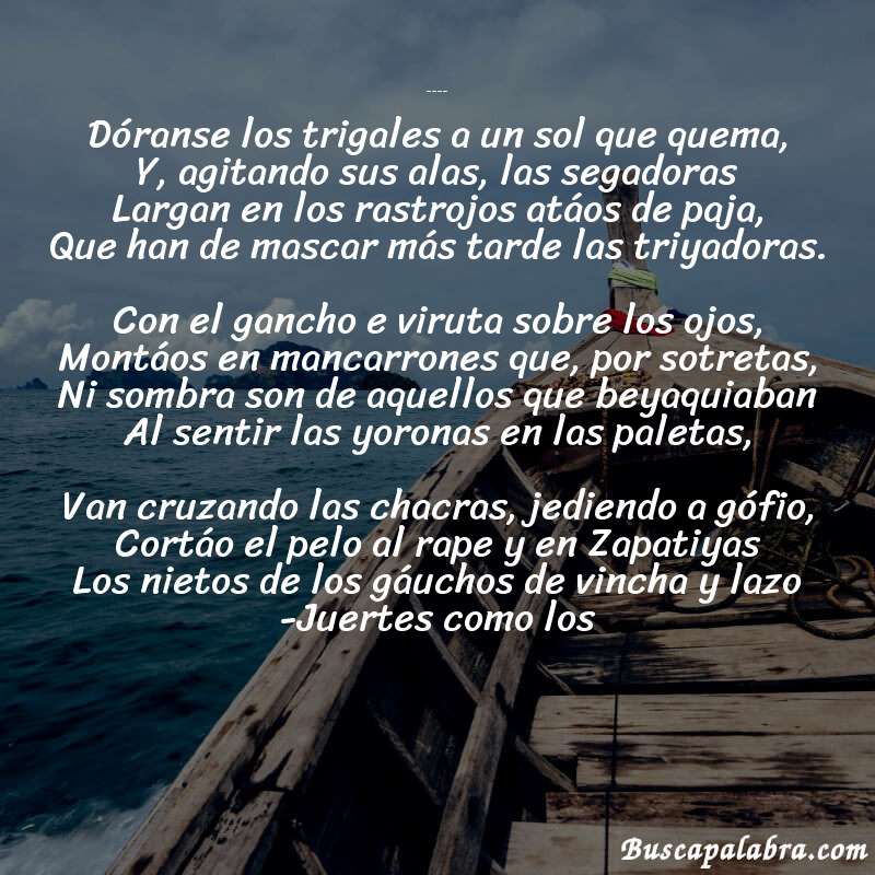 Poema Caídas de José Alonso y Trelles con fondo de barca