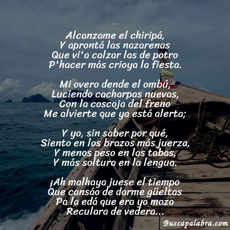 Poema Los que quedan de José Alonso y Trelles con fondo de barca