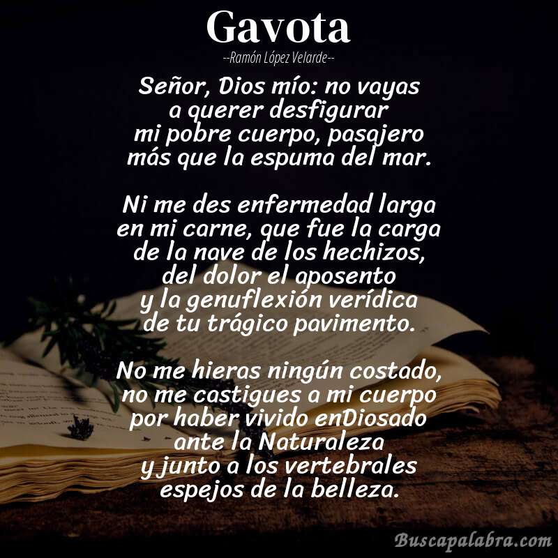 Poema Gavota de Ramón López Velarde con fondo de libro