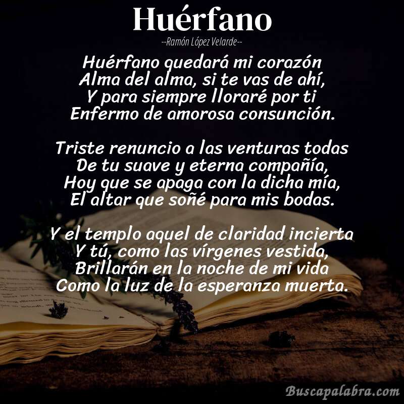 Poema Huérfano de Ramón López Velarde con fondo de libro