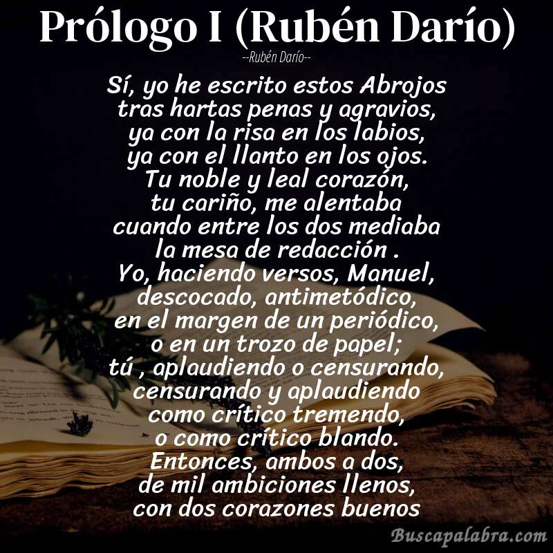 Poema Prólogo I (Rubén Darío) de Rubén Darío con fondo de libro