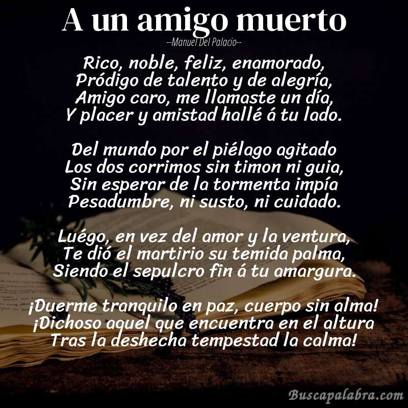 Poema A un amigo muerto de Manuel Del Palacio - Análisis del poema