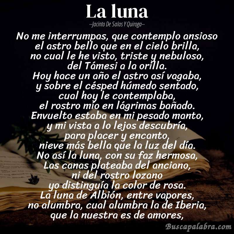 Poema La luna de Jacinto De Salas Y Quiroga - Análisis del poema