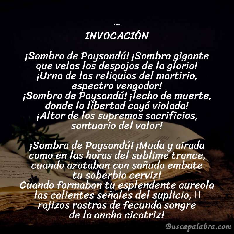Poema Paysandú de Olegario Víctor Andrade con fondo de libro