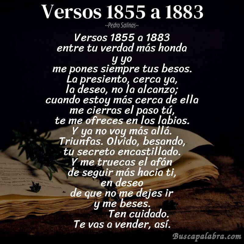 Poema versos 1855 a 1883 de Pedro Salinas con fondo de libro