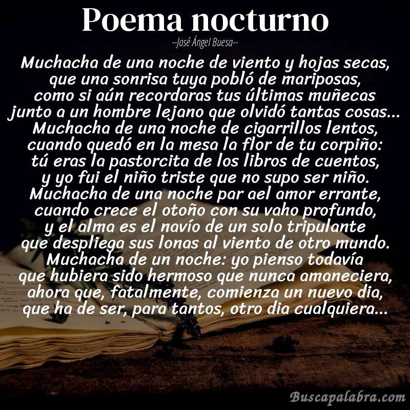 Poema poema nocturno de José Ángel Buesa con fondo de libro