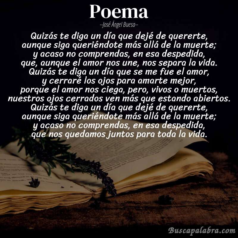 Poema poema de José Ángel Buesa con fondo de libro