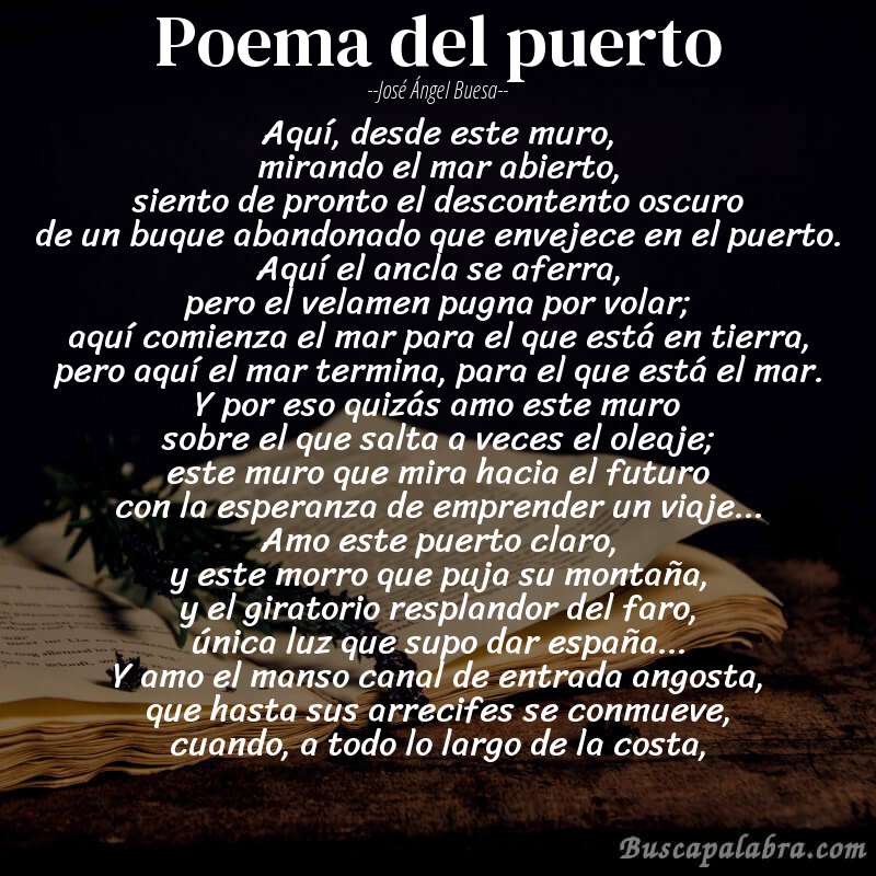 Poema poema del puerto de José Ángel Buesa con fondo de libro
