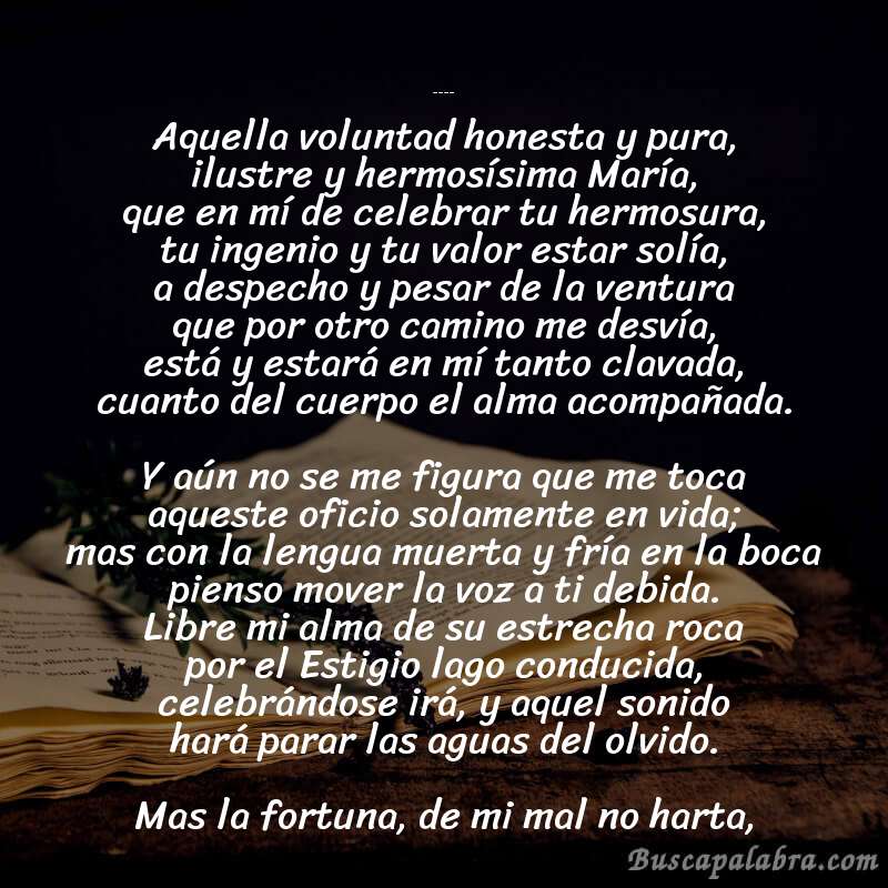 Poema ÉGLOGA III - TIRRENO ALCINO de Garcilaso de la Vega con fondo de libro