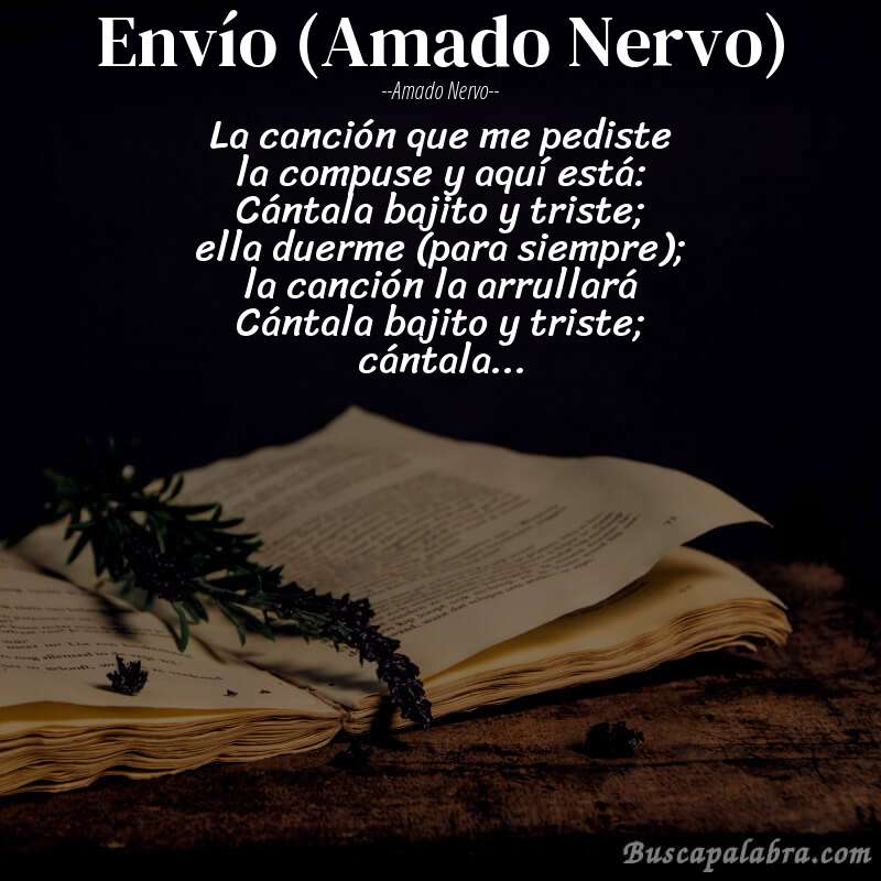 Poema Envío (Amado Nervo) de Amado Nervo con fondo de libro