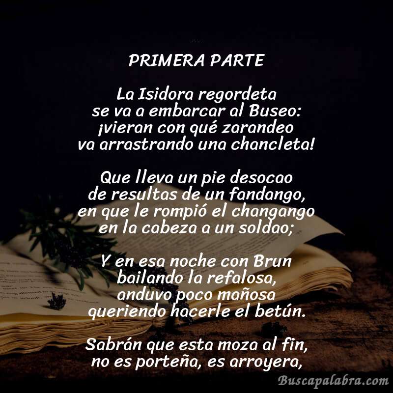 Poema Isidora de Hilario Ascasubi con fondo de libro