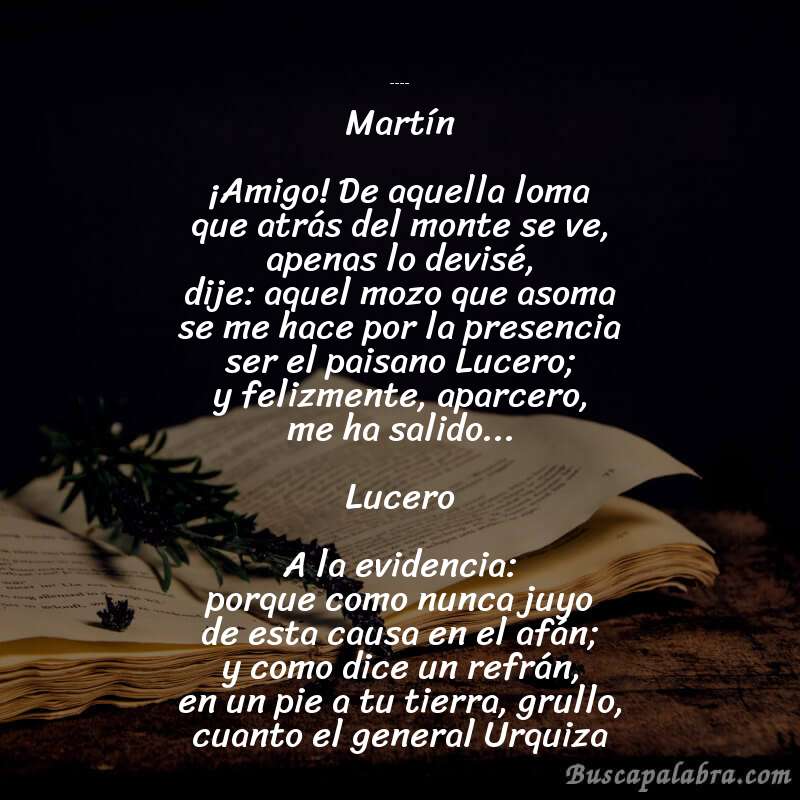 Poema Paulino Lucero de Hilario Ascasubi con fondo de libro