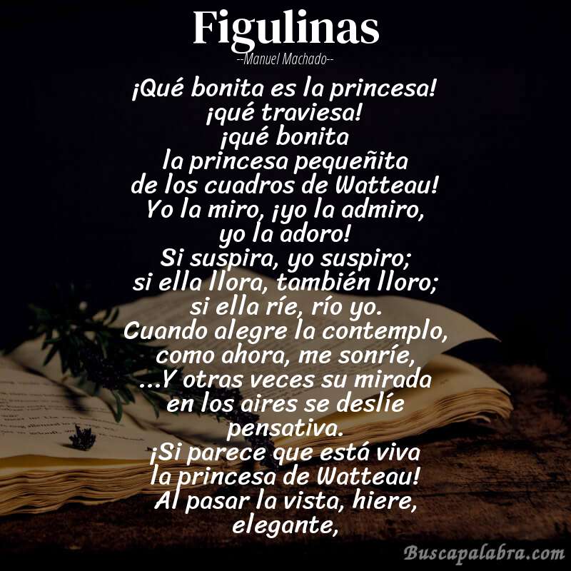 Poema Figulinas de Manuel Machado con fondo de libro