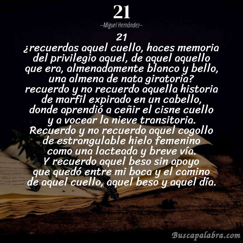 Poema 21 de Miguel Hernández - Análisis del poema