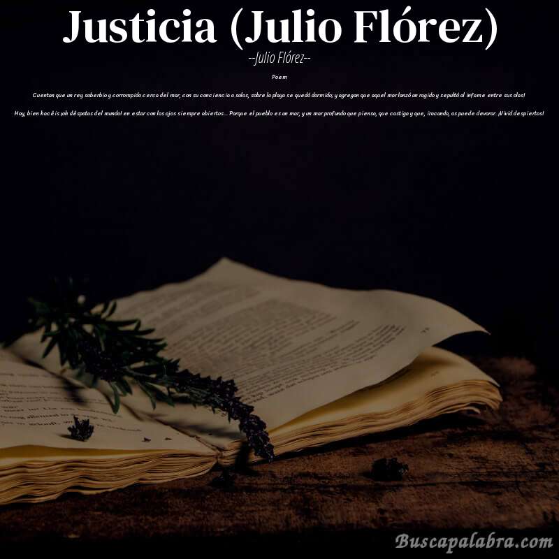 Poema Justicia (Julio Flórez) de Julio Flórez con fondo de libro