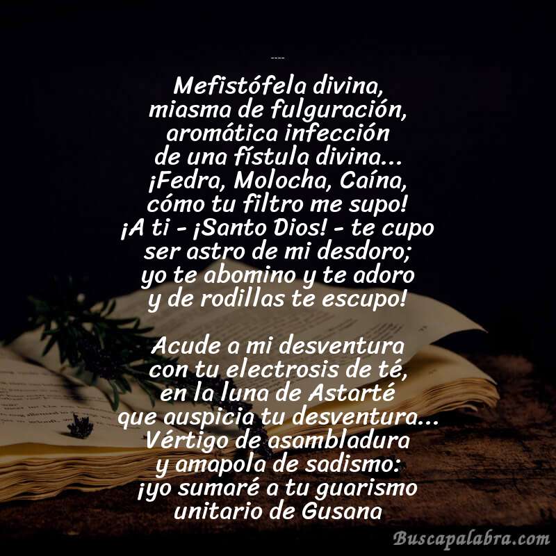 Poema Numen de Julio Herrera Reissig con fondo de libro