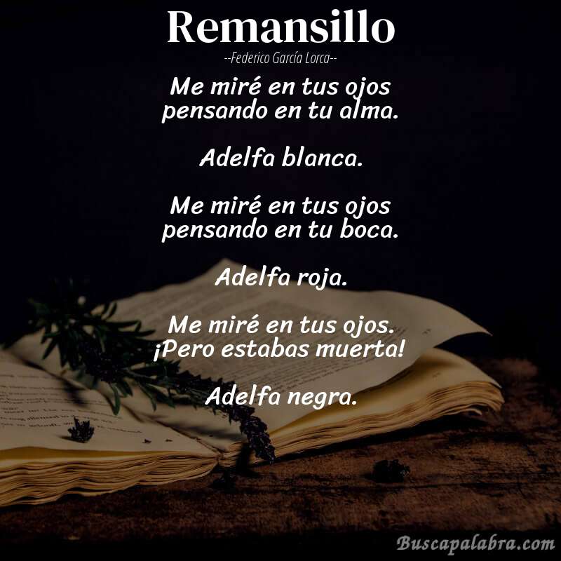Poema Remansillo de Federico García Lorca con fondo de libro