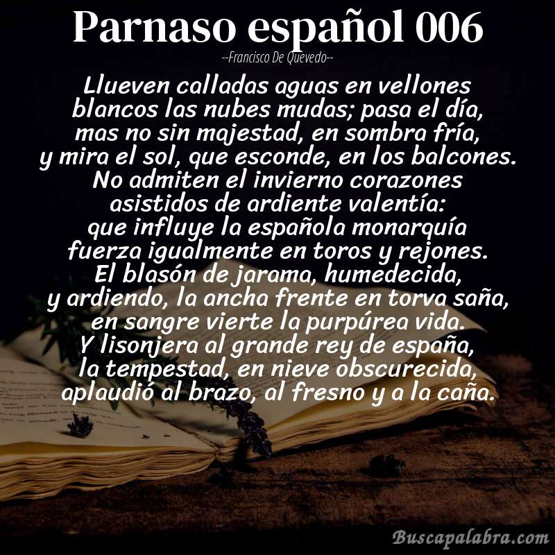 Poema parnaso español 006 de Francisco de Quevedo con fondo de libro