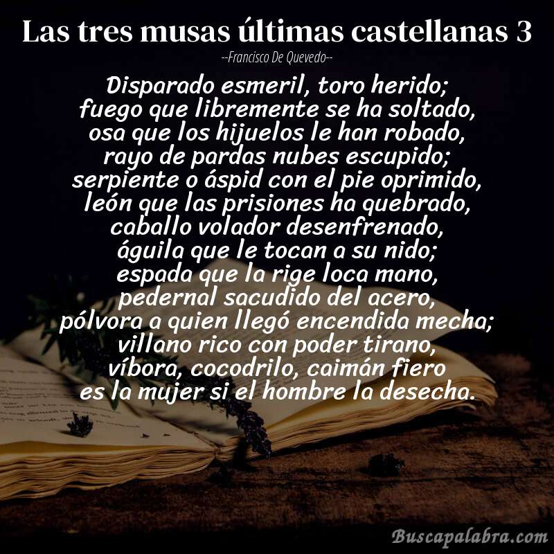 Poema las tres musas últimas castellanas 3 de Francisco de Quevedo con fondo de libro