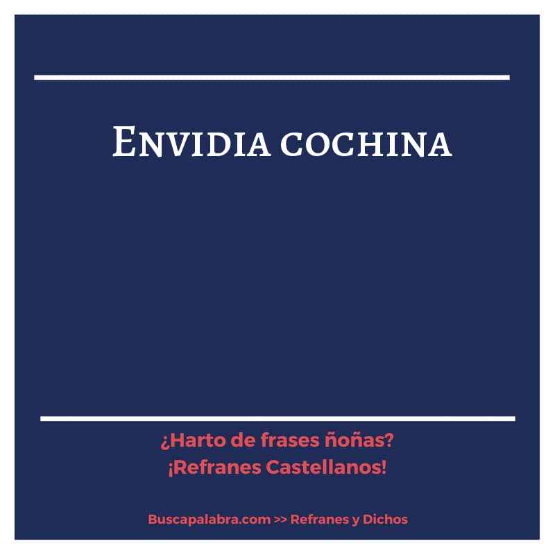 envidia cochina - Refrán Español