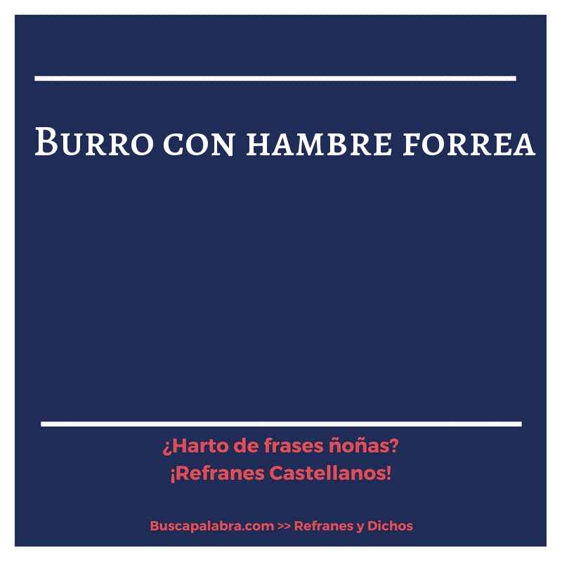 burro con hambre forrea - Refrán Español