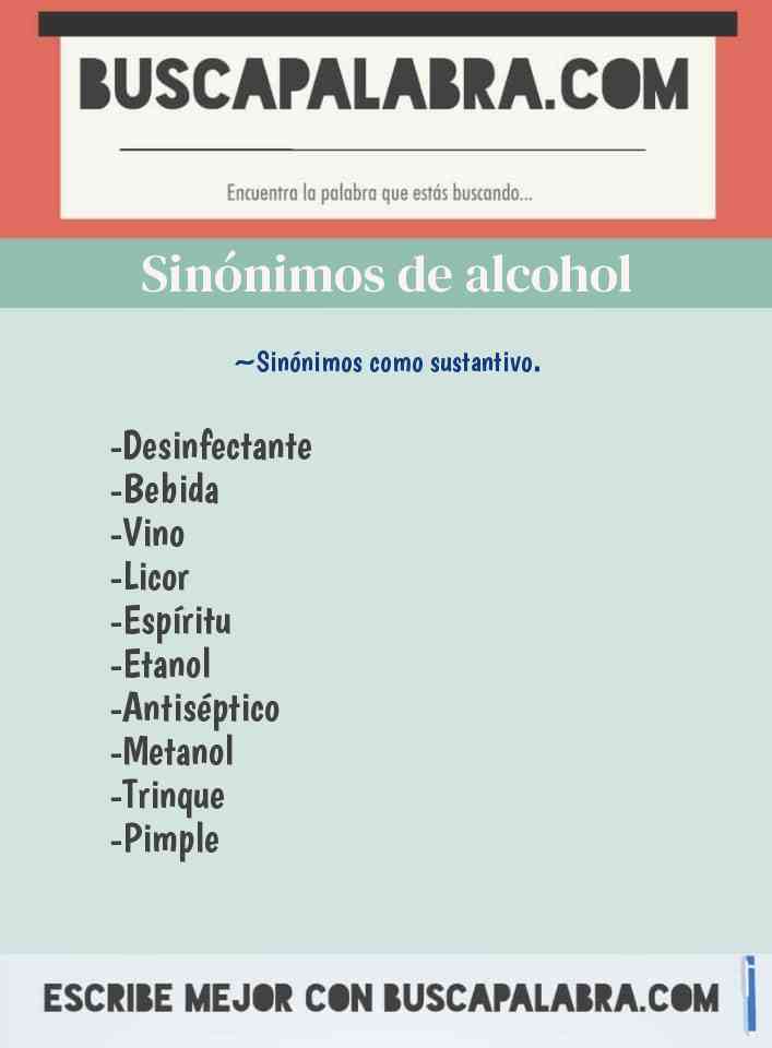Sinónimo de alcohol