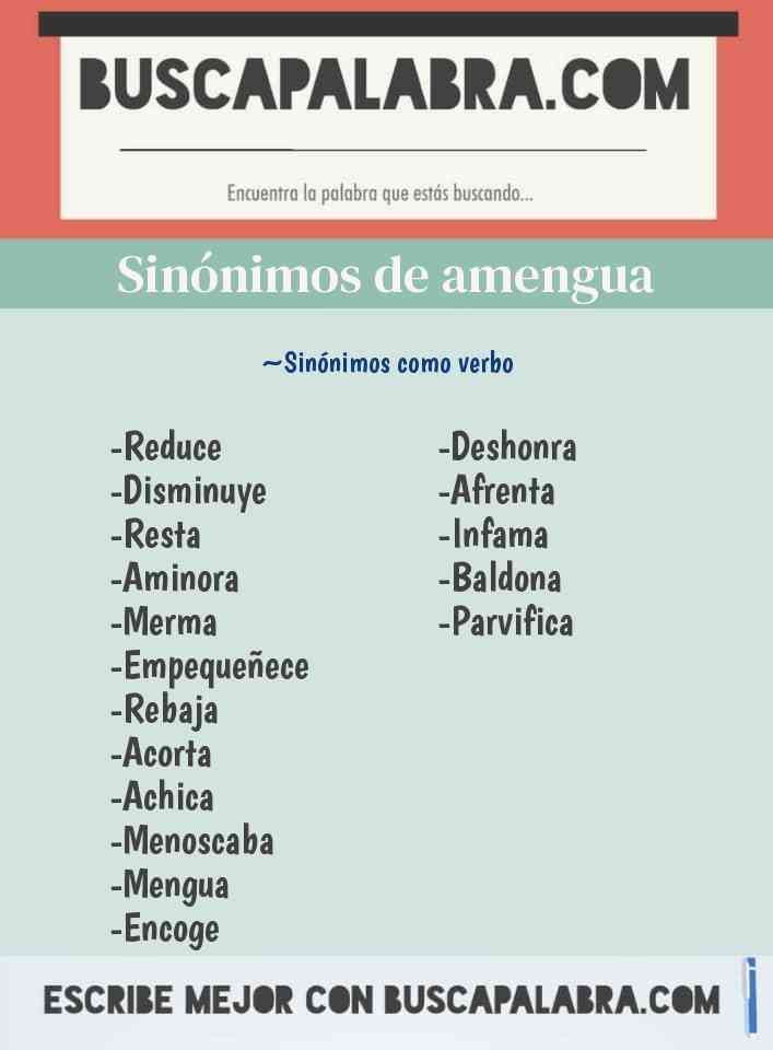 Sinónimo de amengua