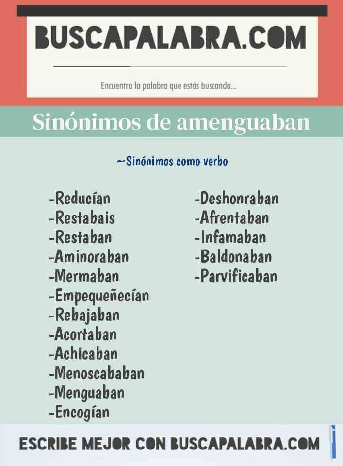 Sinónimo de amenguaban
