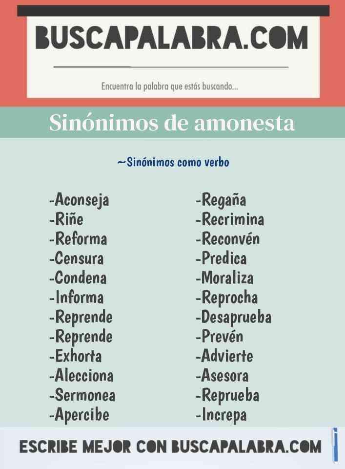 Sinónimo de amonesta