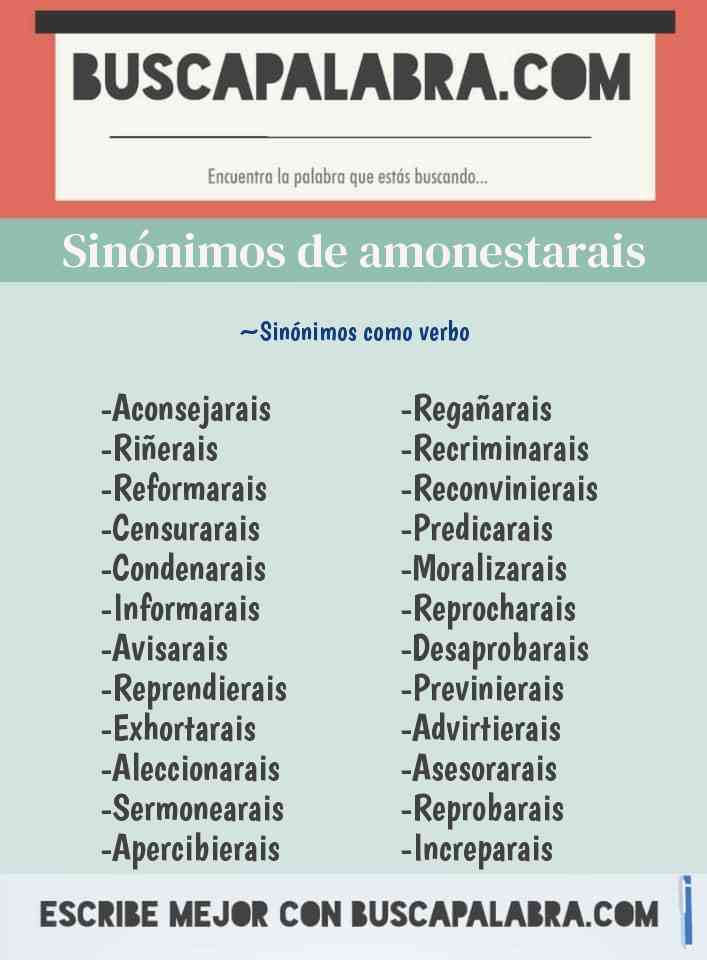 Sinónimo de amonestarais