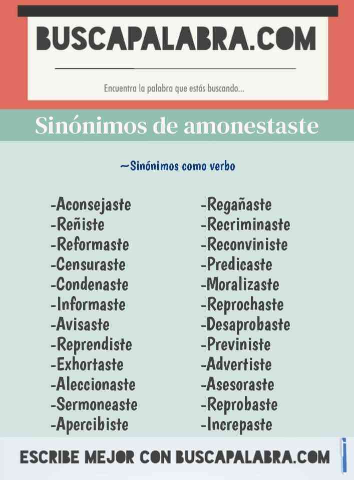 Sinónimo de amonestaste